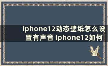 iphone12动态壁纸怎么设置有声音 iphone12如何设置动态壁纸